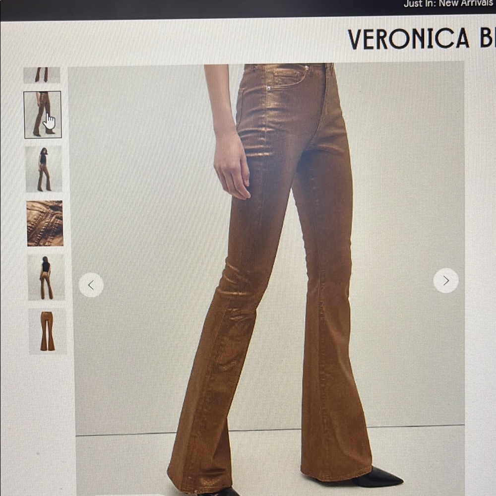 Veronica Beard Shimmering Copper Flare Pants